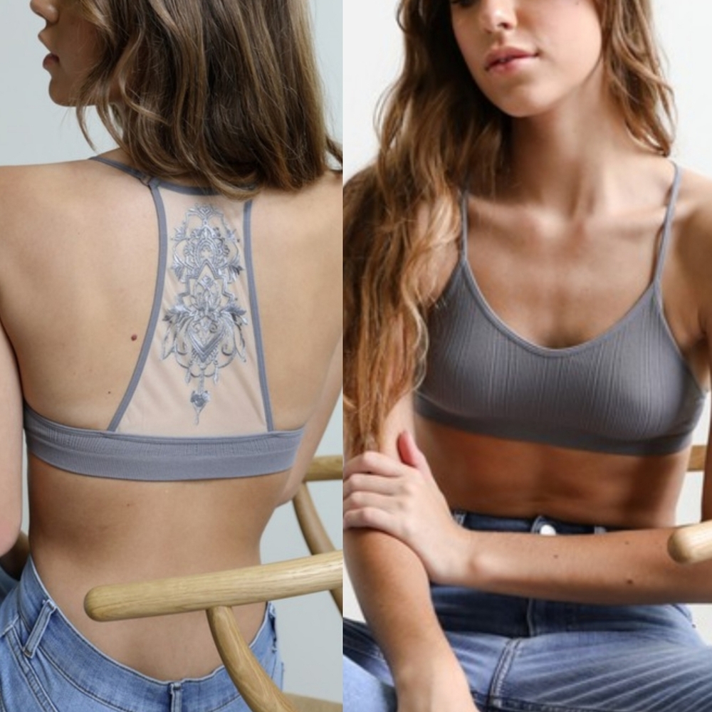 Bralette Bra Lace Sheer Strappy Racer Sexy - Picture 8 of 8